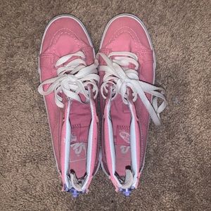Pink high top zipper vans women’s 7.5